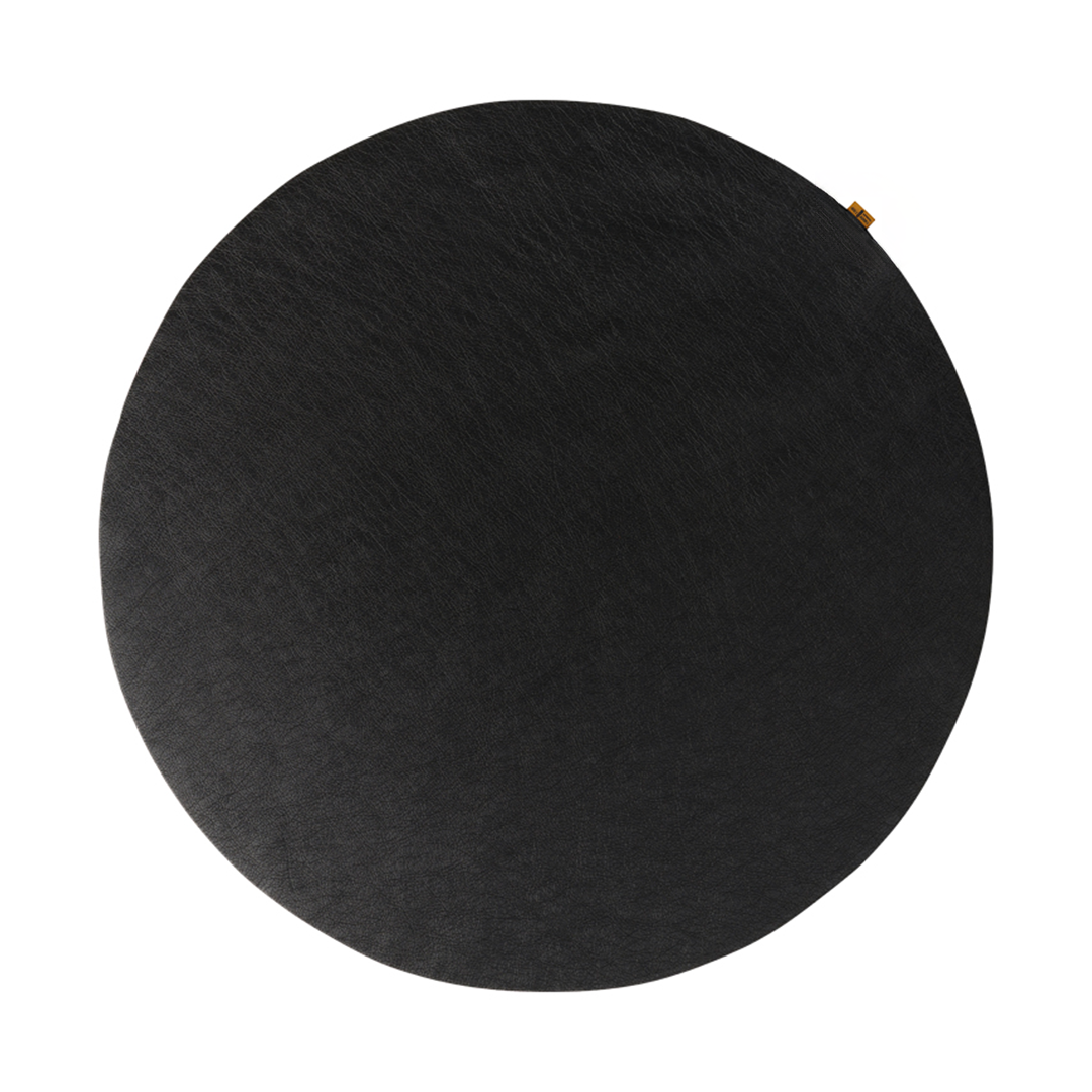 NOAH Bodenmatte – Schwarze Lederoptik. Ø 105 cm (NEU)