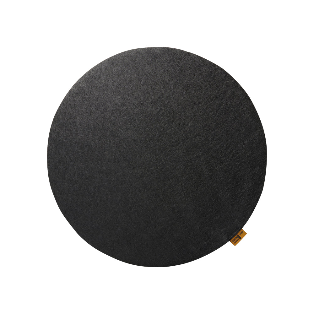 Rundes Platzdecke NOAH – Schwarze Lederoptik. Ø 40 cm