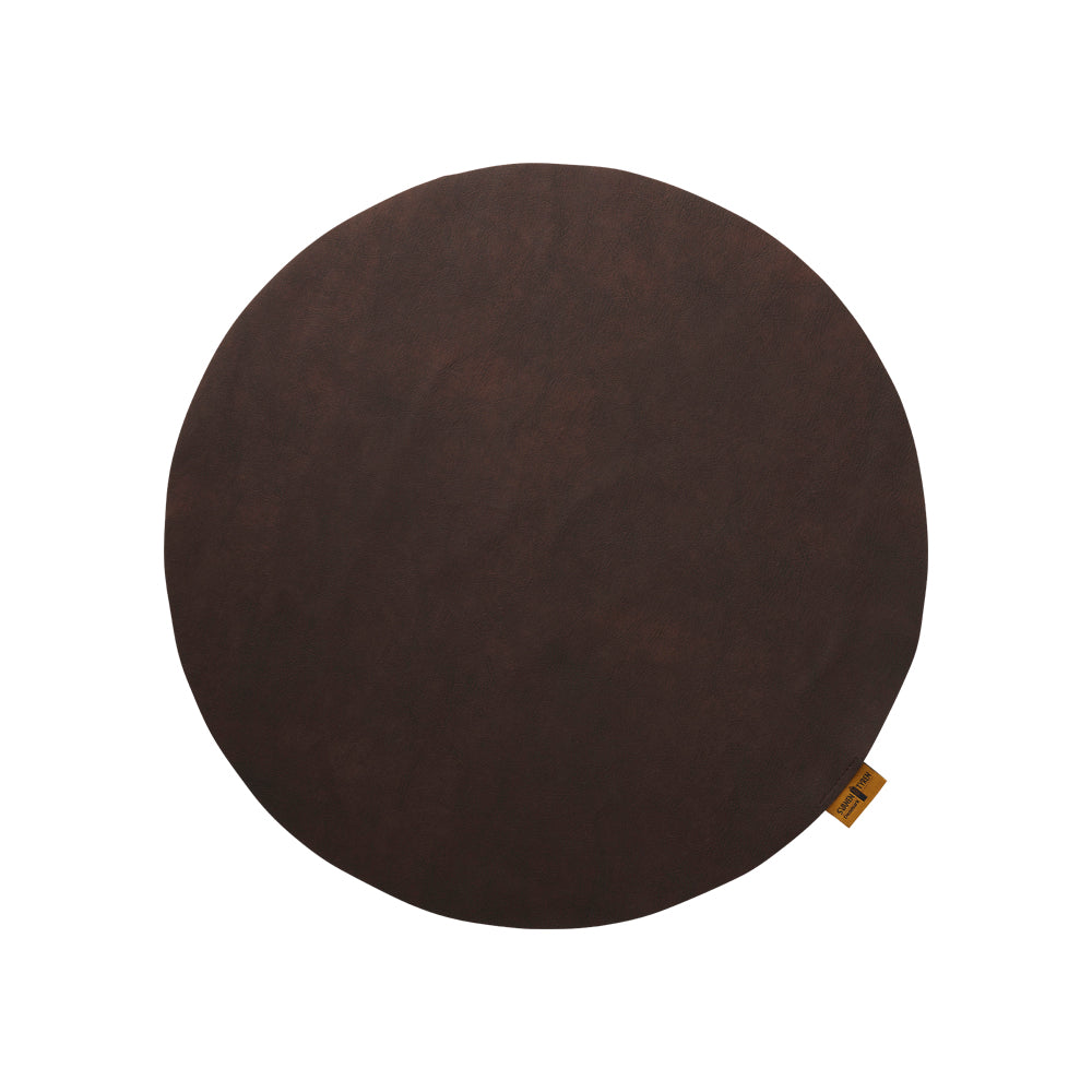 Rundes Platzdecke SARA – Braune Lederoptik. Ø 40 cm