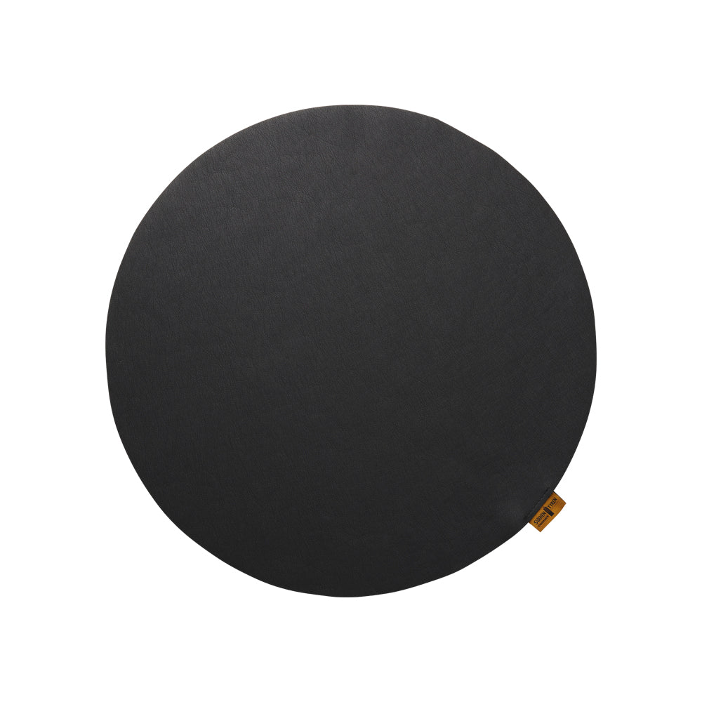 Rundes Platzdecke SARA – Schwarze Lederoptik. Ø 40 cm